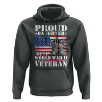 Proud Daughter Of A World War II Veteran Hoodie American Flag Army Boots - Wonder Print Shop