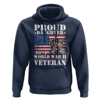 Proud Daughter Of A World War II Veteran Hoodie American Flag Army Boots - Wonder Print Shop