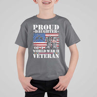 Proud Daughter Of A World War II Veteran T Shirt For Kid American Flag Army Boots - Wonder Print Shop