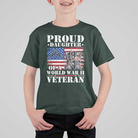 Proud Daughter Of A World War II Veteran T Shirt For Kid American Flag Army Boots - Wonder Print Shop