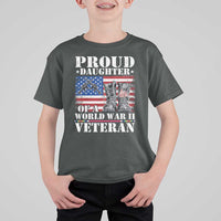 Proud Daughter Of A World War II Veteran T Shirt For Kid American Flag Army Boots - Wonder Print Shop