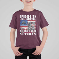Proud Daughter Of A World War II Veteran T Shirt For Kid American Flag Army Boots - Wonder Print Shop