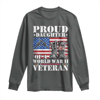 Proud Daughter Of A World War II Veteran Long Sleeve Shirt American Flag Army Boots - Wonder Print Shop