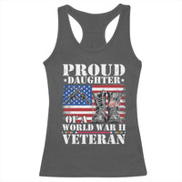 Proud Daughter Of A World War II Veteran Racerback Tank Top American Flag Army Boots - Wonder Print Shop