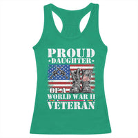 Proud Daughter Of A World War II Veteran Racerback Tank Top American Flag Army Boots - Wonder Print Shop