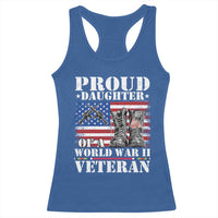 Proud Daughter Of A World War II Veteran Racerback Tank Top American Flag Army Boots - Wonder Print Shop