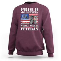 Proud Daughter Of A World War II Veteran Sweatshirt American Flag Army Boots - Wonder Print Shop