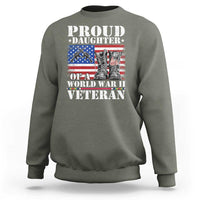 Proud Daughter Of A World War II Veteran Sweatshirt American Flag Army Boots - Wonder Print Shop