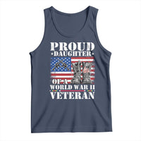 Proud Daughter Of A World War II Veteran Tank Top American Flag Army Boots - Wonder Print Shop