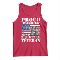 Proud Daughter Of A World War II Veteran Tank Top American Flag Army Boots - Wonder Print Shop