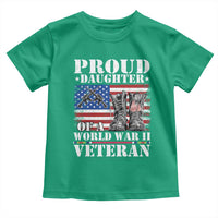 Proud Daughter Of A World War II Veteran Toddler T Shirt American Flag Army Boots - Wonder Print Shop