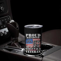 Proud Daughter Of A World War II Veteran Tumbler Cup American Flag Army Boots - Wonder Print Shop