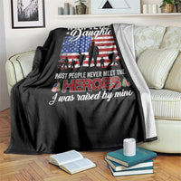 WWII Veteran Daughter Most People Never Meet Their Heroes I Was Raised By Mine Throw Blanket American Flag - Wonder Print Shop