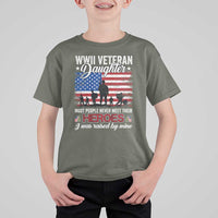 WWII Veteran Daughter Most People Never Meet Their Heroes I Was Raised By Mine T Shirt For Kid American Flag - Wonder Print Shop
