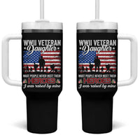 WWII Veteran Daughter Most People Never Meet Their Heroes I Was Raised By Mine Tumbler With Handle American Flag - Wonder Print Shop