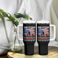 WWII Veteran Daughter Most People Never Meet Their Heroes I Was Raised By Mine Tumbler With Handle American Flag - Wonder Print Shop