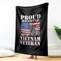 Proud Daughter Of A Vietnam Veteran Throw Blanket American Flag Army Boots