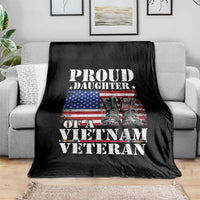 Proud Daughter Of A Vietnam Veteran Throw Blanket American Flag Army Boots