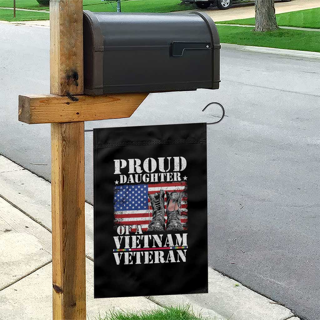 Proud Daughter Of A Vietnam Veteran Garden Flag American Flag Army Boots