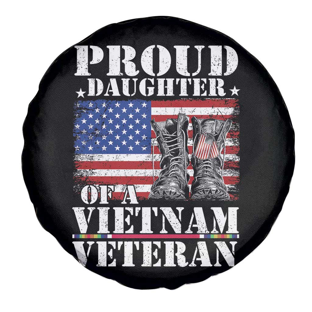 Proud Daughter Of A Vietnam Veteran Spare Tire Cover American Flag Army Boots