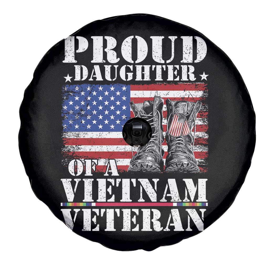 Proud Daughter Of A Vietnam Veteran Spare Tire Cover American Flag Army Boots
