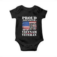Proud Daughter Of A Vietnam Veteran Baby Onesie American Flag Army Boots