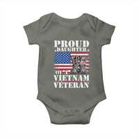 Proud Daughter Of A Vietnam Veteran Baby Onesie American Flag Army Boots