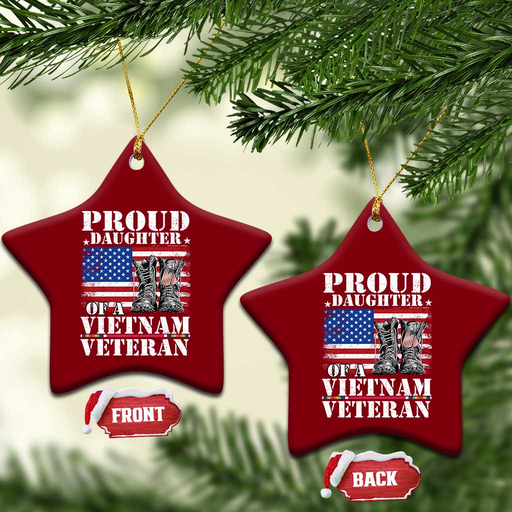 Proud Daughter Of A Vietnam Veteran Ceramic Ornament American Flag Army Boots