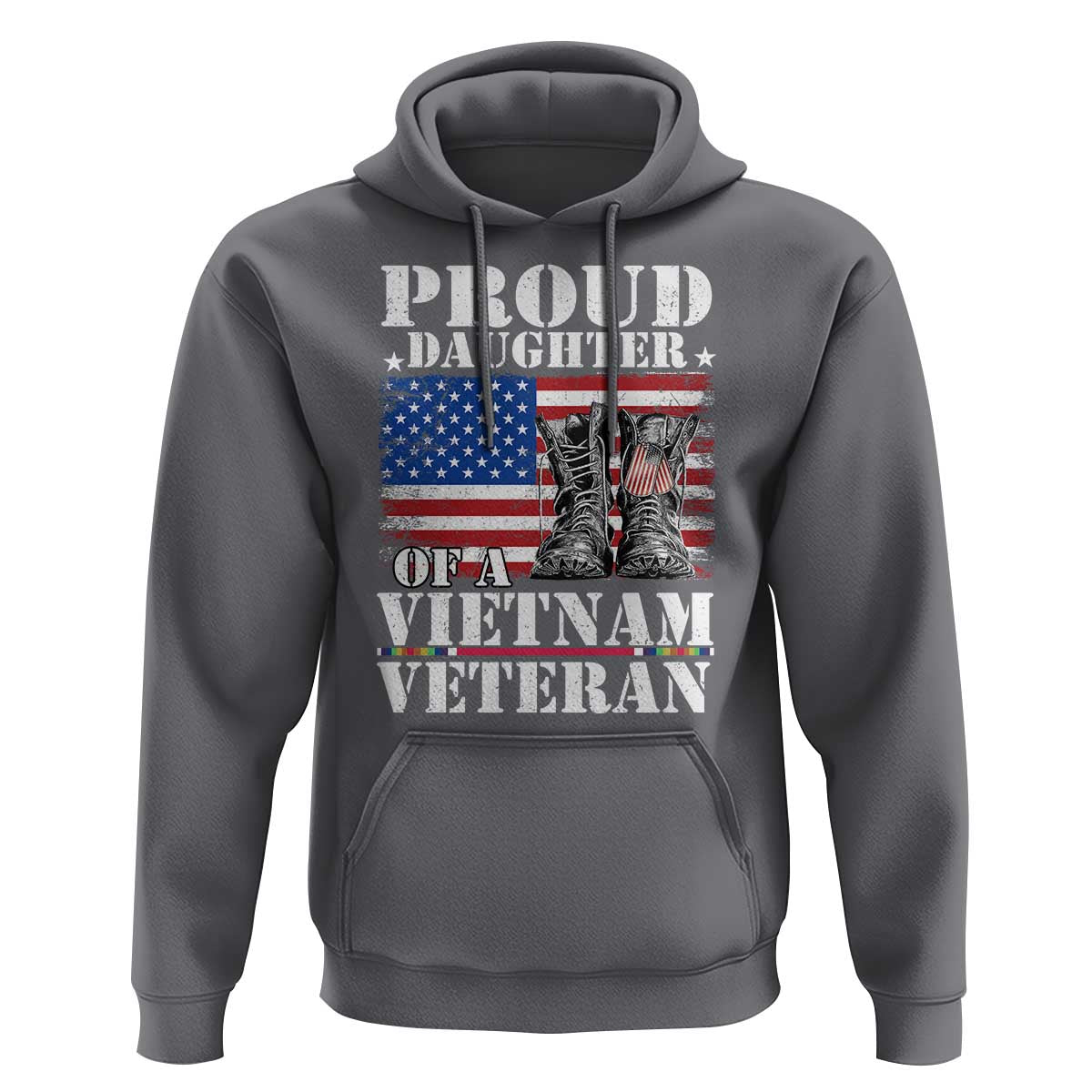 Proud Daughter Of A Vietnam Veteran Hoodie American Flag Army Boots