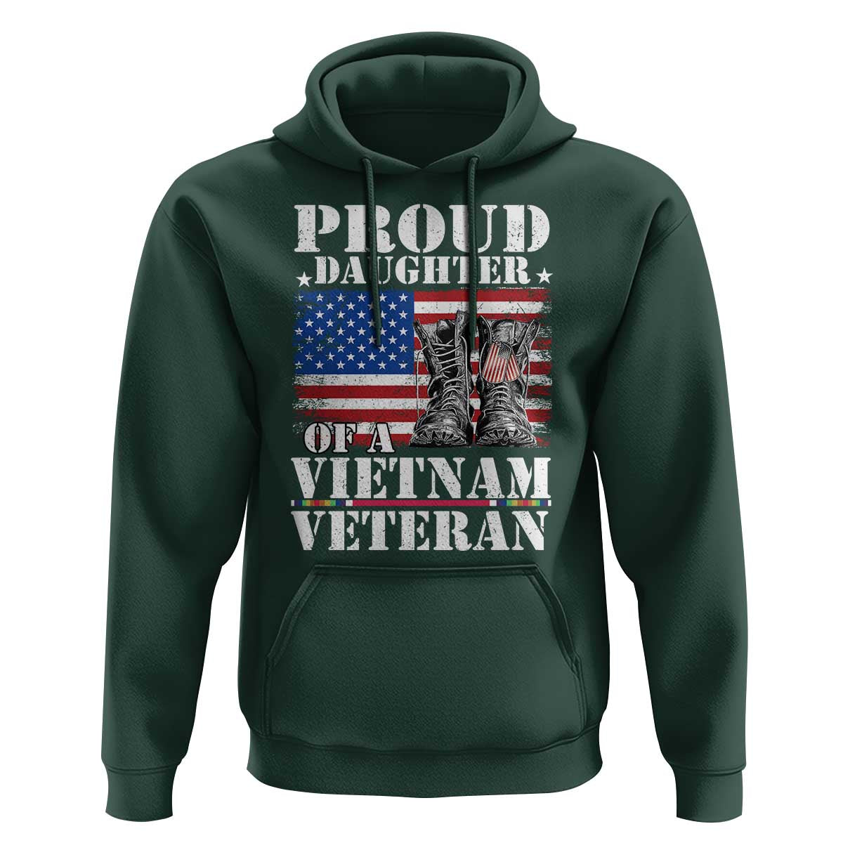 Proud Daughter Of A Vietnam Veteran Hoodie American Flag Army Boots