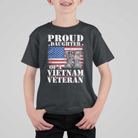Proud Daughter Of A Vietnam Veteran T Shirt For Kid American Flag Army Boots