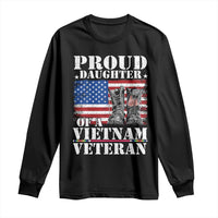 Proud Daughter Of A Vietnam Veteran Long Sleeve Shirt American Flag Army Boots