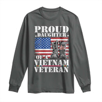 Proud Daughter Of A Vietnam Veteran Long Sleeve Shirt American Flag Army Boots