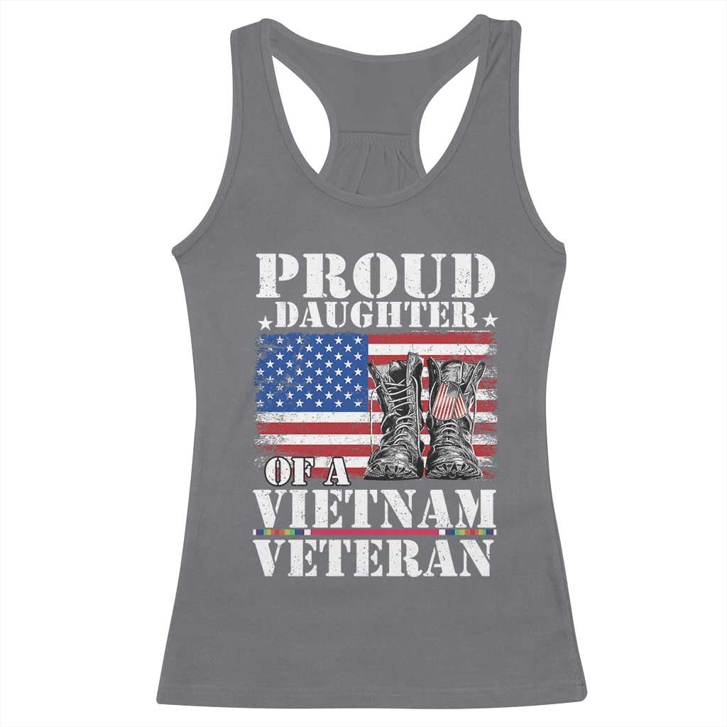 Proud Daughter Of A Vietnam Veteran Racerback Tank Top American Flag Army Boots