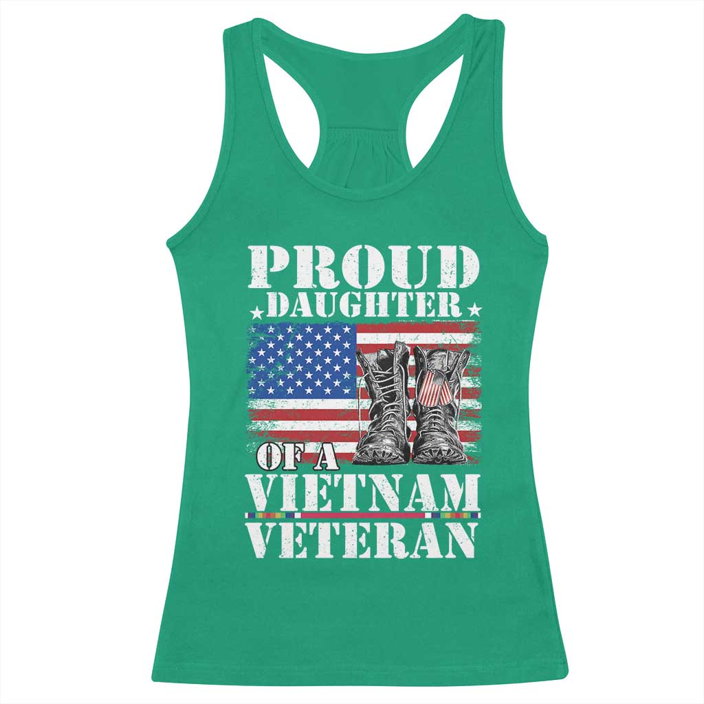 Proud Daughter Of A Vietnam Veteran Racerback Tank Top American Flag Army Boots