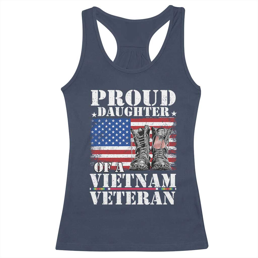 Proud Daughter Of A Vietnam Veteran Racerback Tank Top American Flag Army Boots