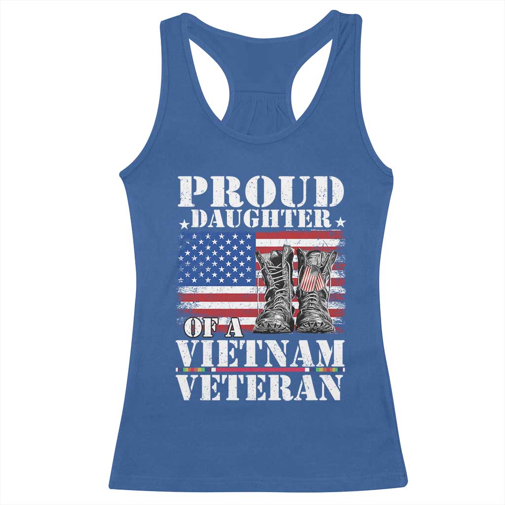 Proud Daughter Of A Vietnam Veteran Racerback Tank Top American Flag Army Boots