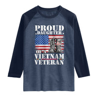 Proud Daughter Of A Vietnam Veteran Raglan Shirt American Flag Army Boots
