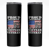Proud Daughter Of A Vietnam Veteran Skinny Tumbler American Flag Army Boots