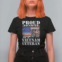 Proud Daughter Of A Vietnam Veteran T Shirt For Women American Flag Army Boots