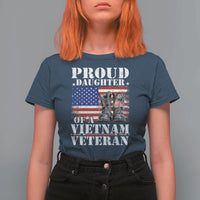 Proud Daughter Of A Vietnam Veteran T Shirt For Women American Flag Army Boots