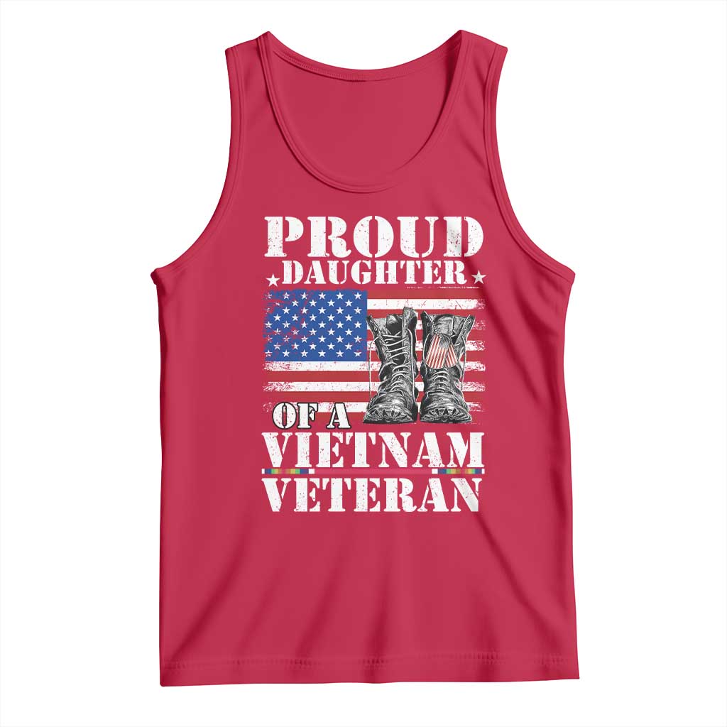Proud Daughter Of A Vietnam Veteran Tank Top American Flag Army Boots
