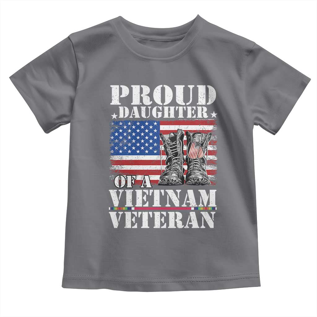 Proud Daughter Of A Vietnam Veteran Toddler T Shirt American Flag Army Boots