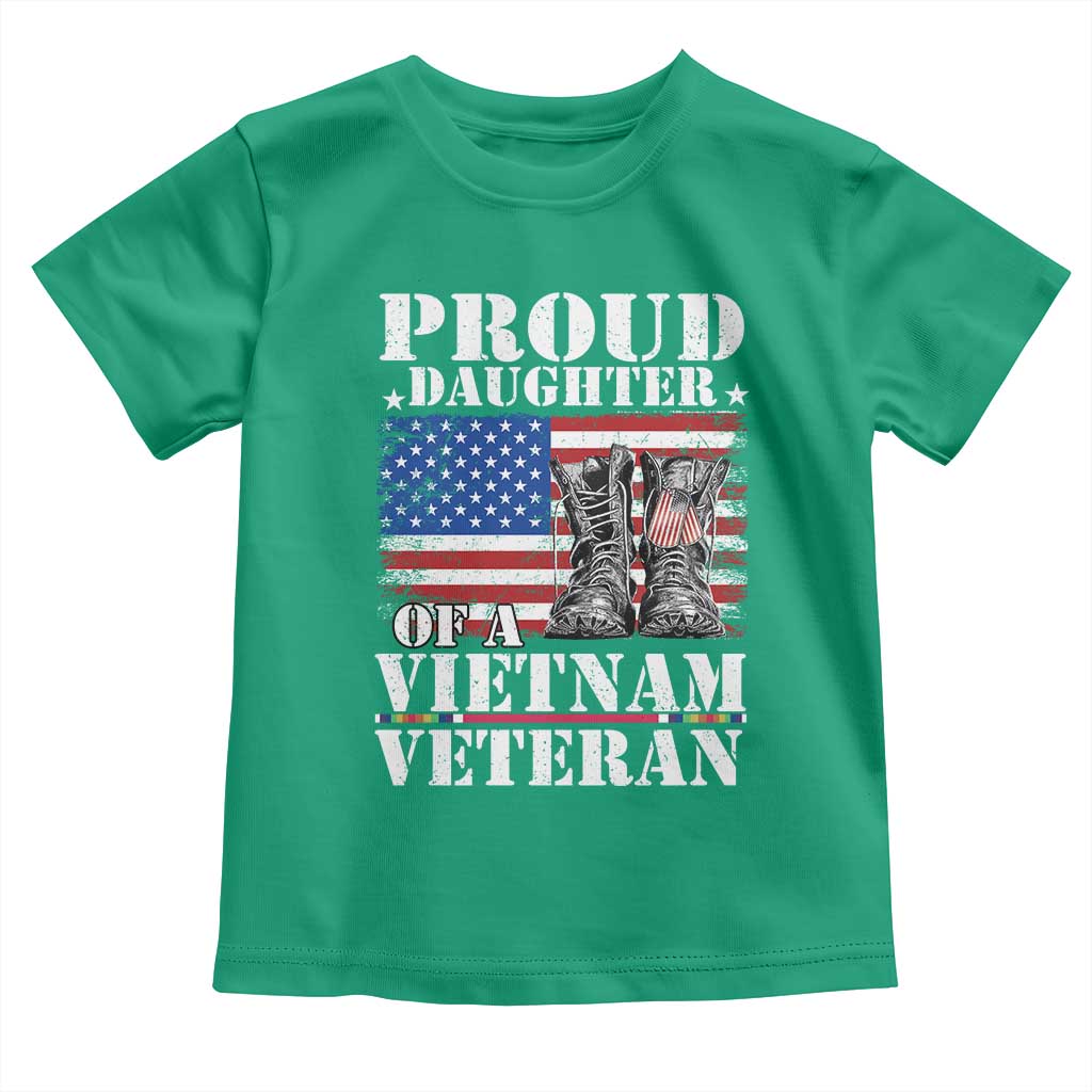 Proud Daughter Of A Vietnam Veteran Toddler T Shirt American Flag Army Boots