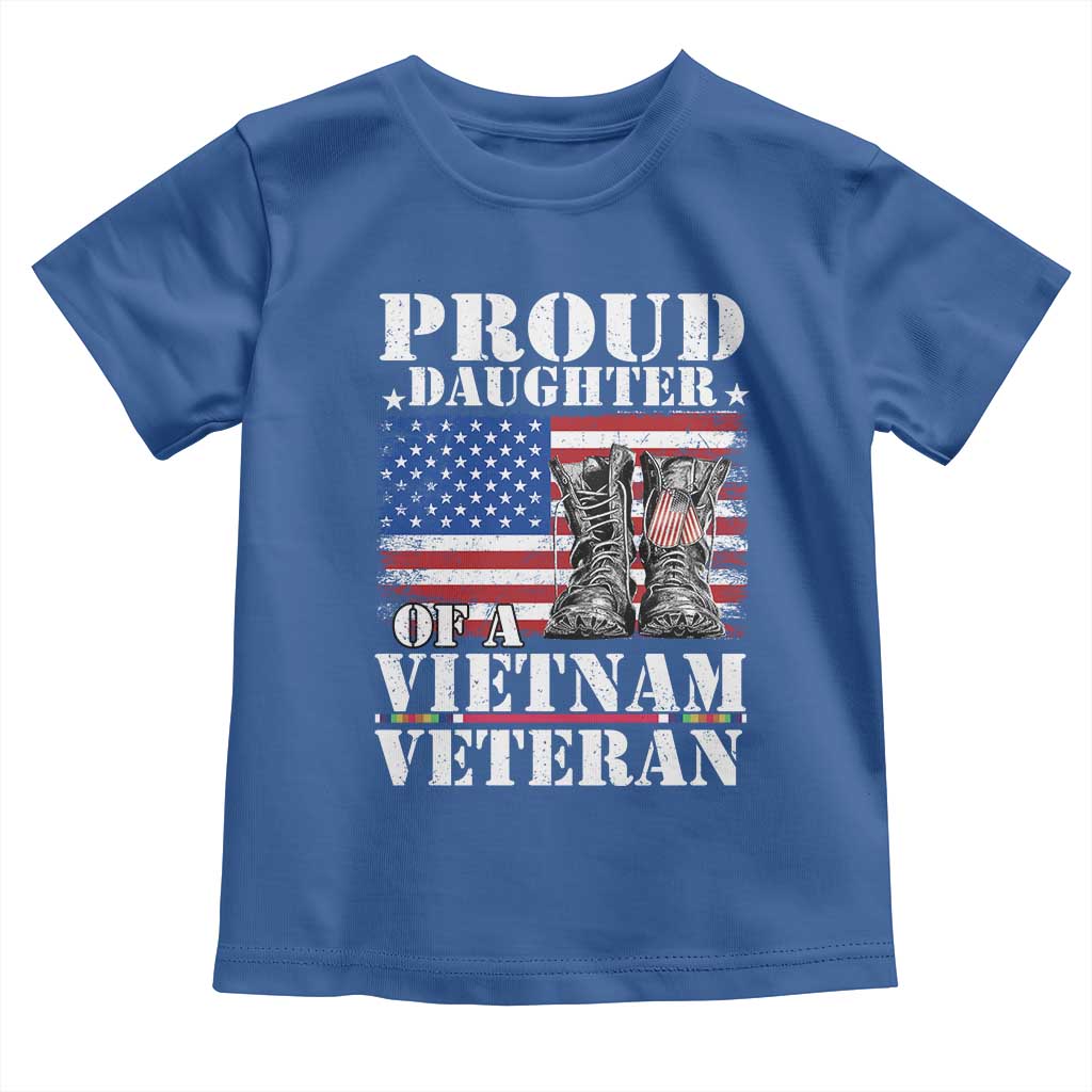 Proud Daughter Of A Vietnam Veteran Toddler T Shirt American Flag Army Boots