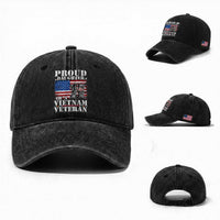 Proud Daughter Of A Vietnam Veteran Washed Cotton Baseball Cap American Flag Army Boots
