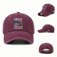 Proud Daughter Of A Vietnam Veteran Washed Cotton Baseball Cap American Flag Army Boots