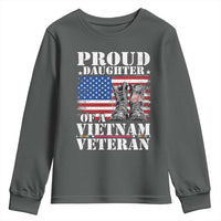Proud Daughter Of A Vietnam Veteran Youth Sweatshirt American Flag Army Boots