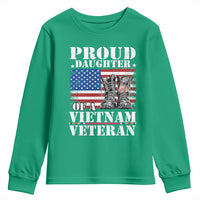 Proud Daughter Of A Vietnam Veteran Youth Sweatshirt American Flag Army Boots