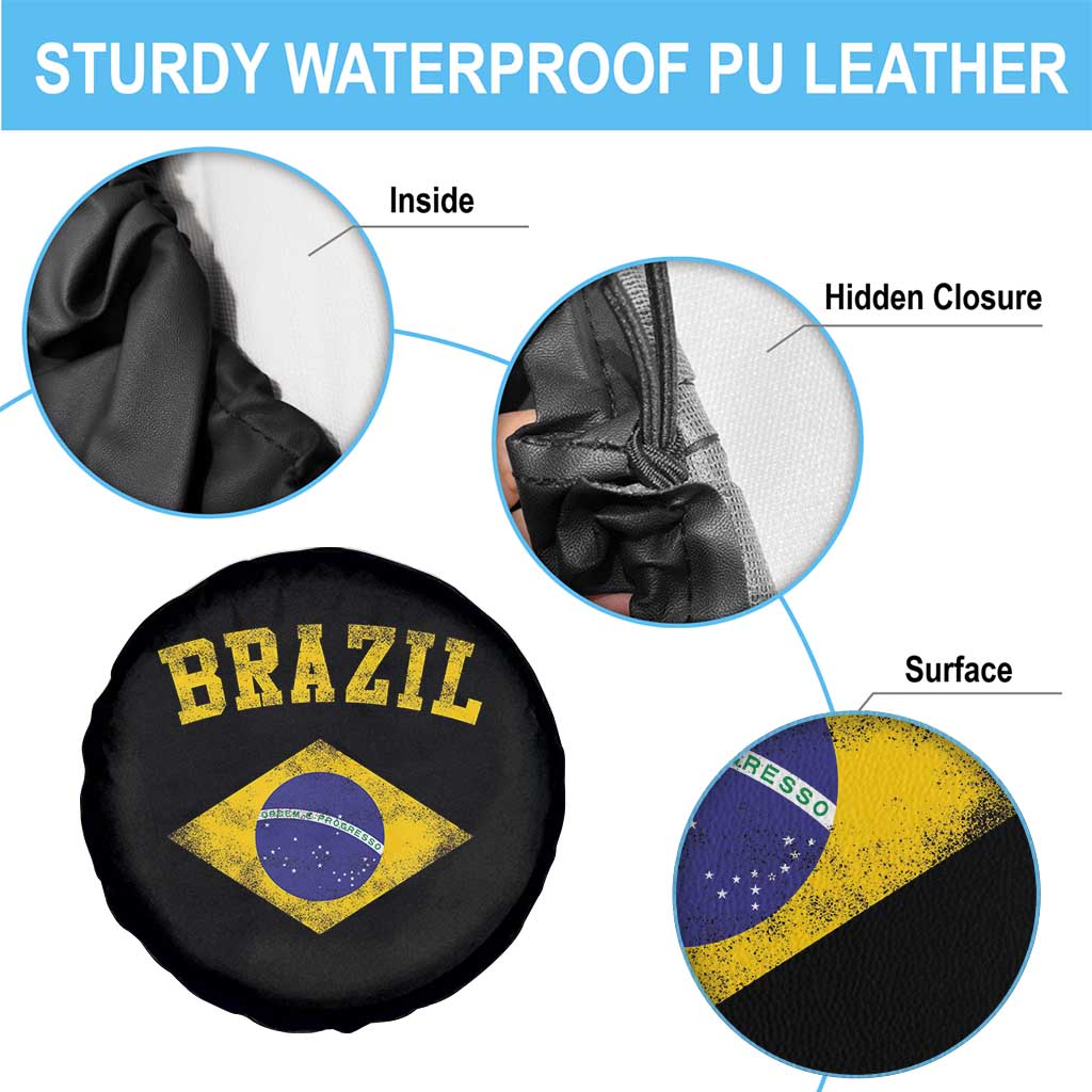 Vintage Brazil Flag Patriotic Brazilian Pride Spare Tire Cover
